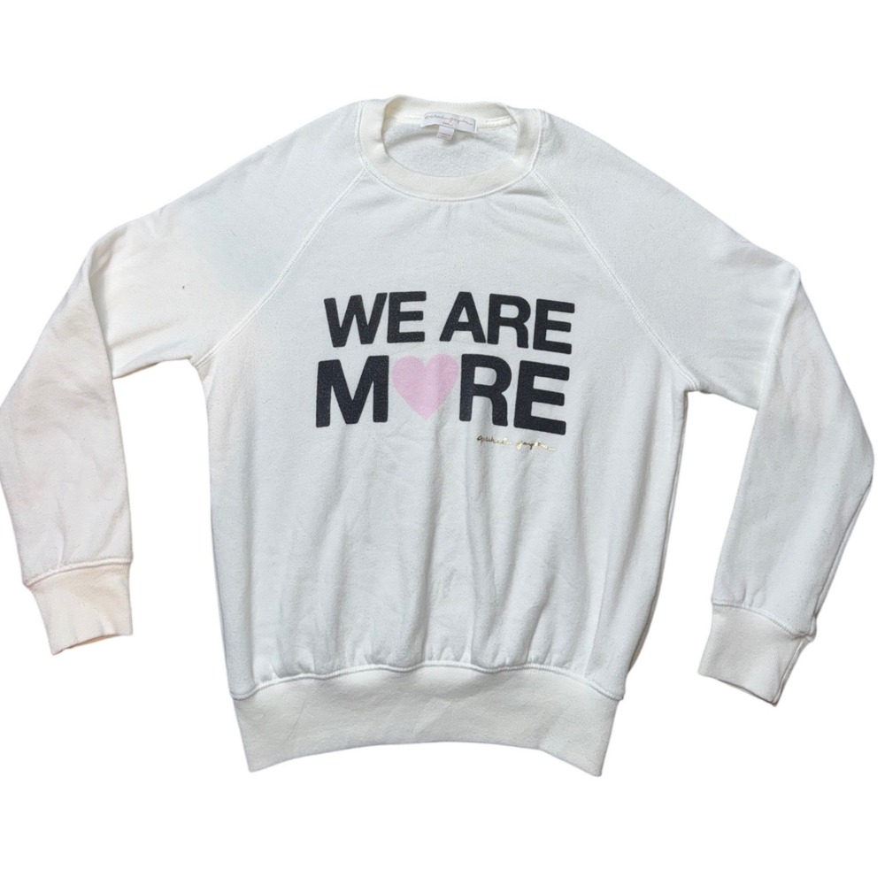 Spiritual Gangster Sweatshirt White We Are More Heart Graphic Crew Neck XS